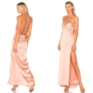 NBD x REVOLVE Zane Gown in Blush Satin Slip Dress